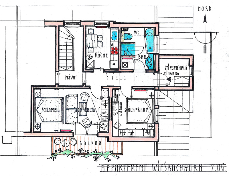Grundriss Appartement Wiesbachhorn